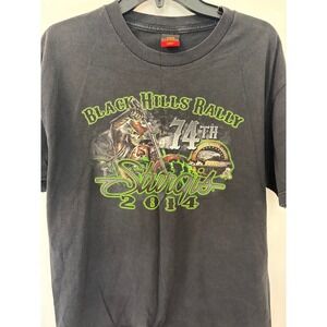 Hot Leathers Sturgis Rally Shirt Mens Large Biker Graphic Tee 2014 Black Hills